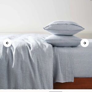 Brooklinen Striped Charcoal Linen Duvet Cover King Size